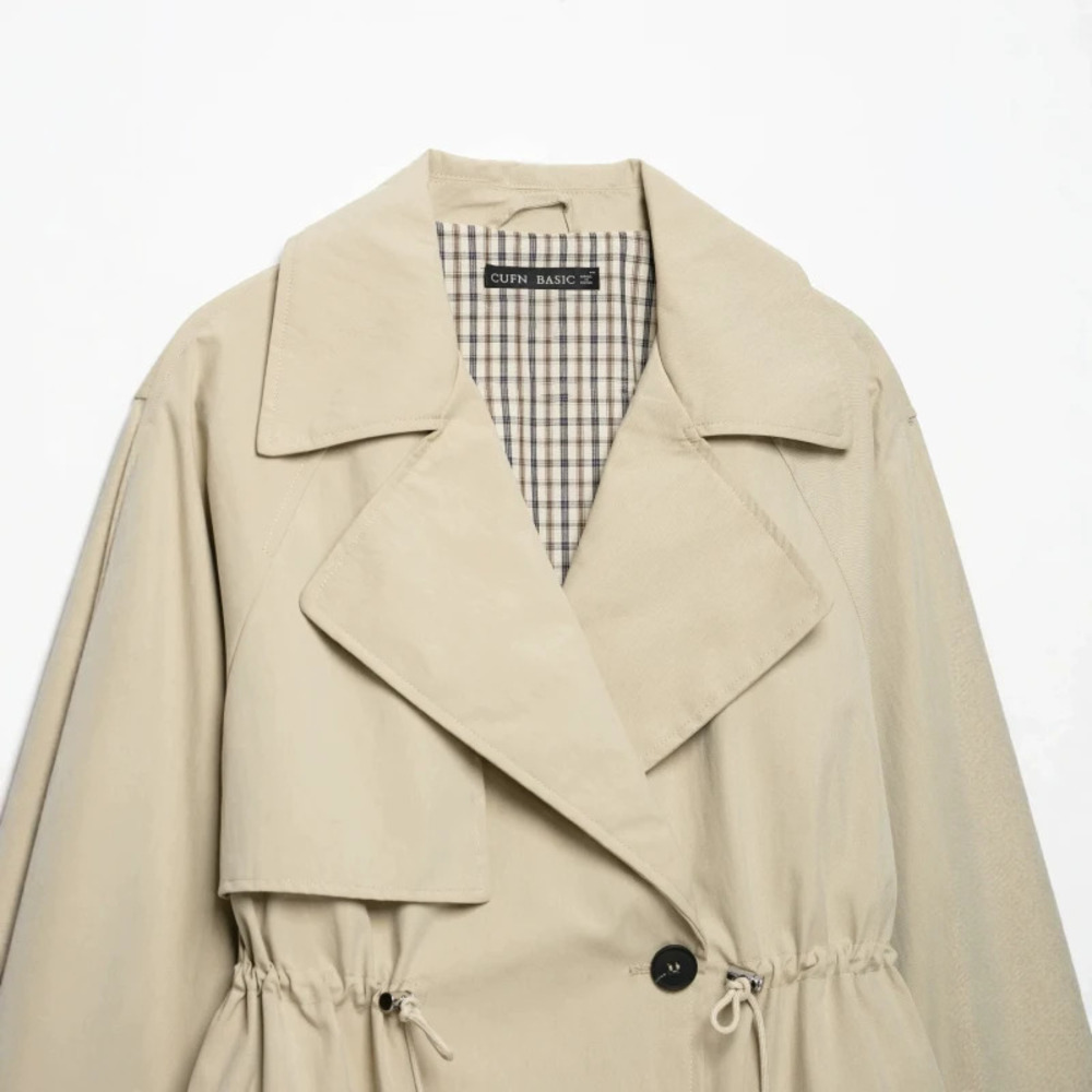 ZARA Fall Color Block Waist Trench Coat